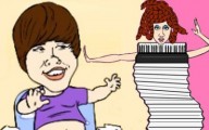 Cartoon Bieber and Gaga appear in Weird Al's Polka Face