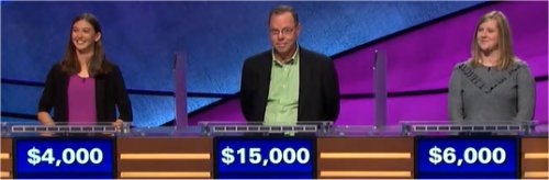Final Jeopardy (1/4/2018) Steph Bundy, Sean Sullivan, Meghan Whalen