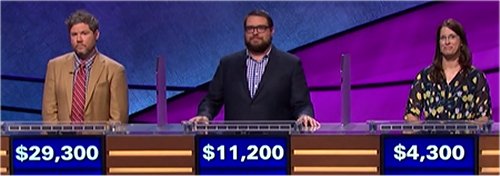 Final Jeopardy (10/10/2017) Austin Rogers, Chris Cardinal, Sarah Favorite