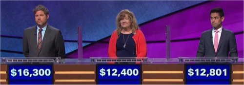 Final Jeopardy (10/11/2017) Austin Rogers, Lisa Rhae Burgess, Brian Kato