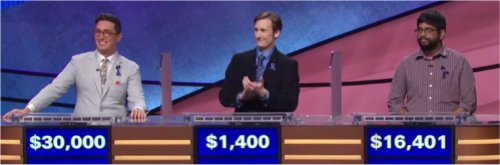 Final Jeopardy (11/6/2017) Buzzy Cohen, Hunter Appler, Pranjal Vachaspati