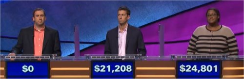 Final Jeopardy (12/11/2017) Ben Raphel, Charlie Santiuste, Lakedra Pam