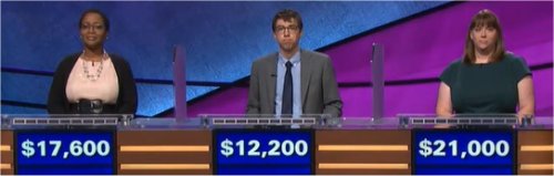 Final Jeopardy (12/18/2017) Denise Littlejohn, Ben Cosman, Kate O'Connor