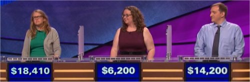 Final Jeopardy (9/15/2017) Ellen Wernecke, Sarah Reisert, Julien Corven