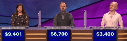 Final Jeopardy (9/20/2017) Betsy Knudson, Justin Torello, Julie Roth