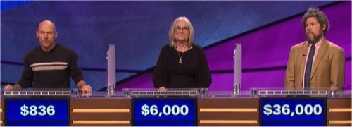 Final Jeopardy (9/26/2017) Dennis Fawcett, Tina Doppler, Austin Rogers