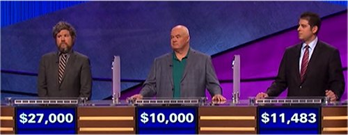 Final Jeopardy (9/29/2017) Austin Rogers, Colin O'Bannon, Jim Bickford