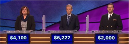 Final Jeopardy (1/13/2017) Cheryl Guy, Eli Nehus, Tanner Hesse