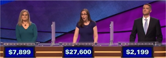 Final Jeopardy (1/27/2017) Christy Karras, Lisa Schlitt, Paul Cox