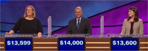 Final Jeopardy (1/5/2017) Amanda Berofsky, Kelsey Morgan, Joe Bartolomeo