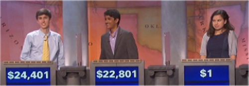 Final Jeopardy (11/15/2016) Michael Borecki, Sharath Narayan, Jasmine Wheeler