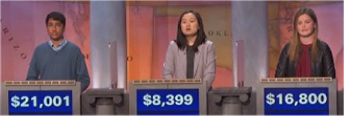 Final Jeopardy (11/16/2016) Lily Allingham, Lucia Geng, Sharath Narayan