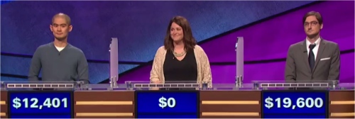 Final Jeopardy (11/25/2016) Andrew Lee, Liz Hutchens, Justin Bender