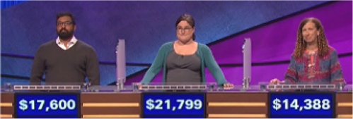 Final Jeopardy (11/3/2016) Vivek Ravishanker, Rachel Hopkins, Sharon Stern Gerstman