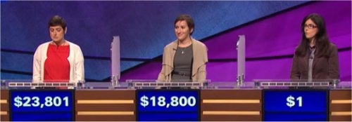 Final Jeopardy (12/20/2016) Cindy Stowell, Colleen Cooper, Julia Kite