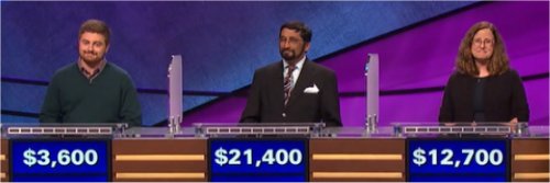 Final Jeopardy (12/29/2016) Justin Scace, Mukund Marathe, Nathalie Szilagyi