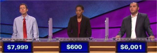 Final Jeopardy (12/8/2016) Tim Aten, Stephanie Snyder, Anton Deljaj
