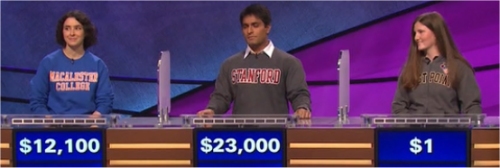 Final Jeopardy (2/14/2017) Jennifer Katz, Viraj Mehta, Hannah Whisnant