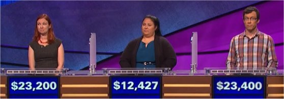 Final Jeopardy (3/14/2017) Jessica Johnston, Lolita Welch, Grant McSheffrey