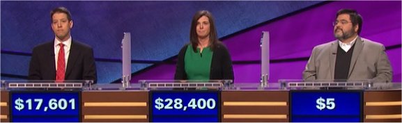 Final Jeopardy (3/28/2017) Adam Vesterholt, Julie Brannon, Steve Asiatico