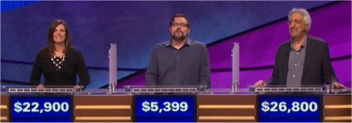 Final Jeopardy (3/30/2017) Julie Brannon, Brook North, Eric Vernon