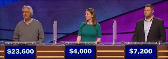 Final Jeopardy (3/31/2017) Eric Vernon, Andrea Palmiter, Aaron Benor