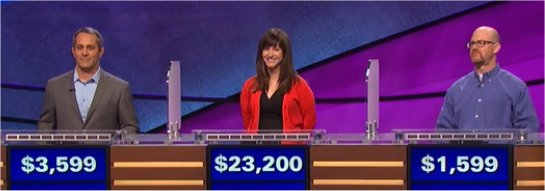 Final Jeopardy (3/6/2017) Rob Liguori, Alison Maguire-Powell, Ernie Sykes