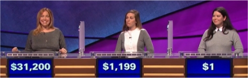 Final Jeopardy (3/9/2017) Annie Marggraf, Rachel Moyer, Serena Kay Tibbitt