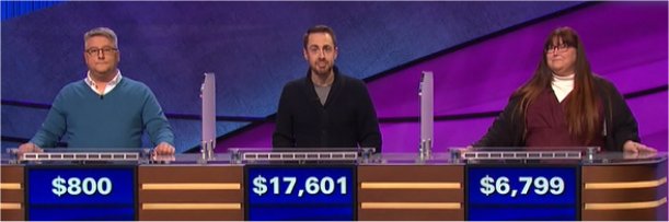 Final Jeopardy (4/19/2017) Jamie Newland, Emmett Robinson, Diana Ascher
