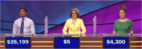 Final Jeopardy: Jason George, Amy Ware and Jessica Plagens