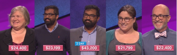 Jeopardy champs for the week of October 24, 2016