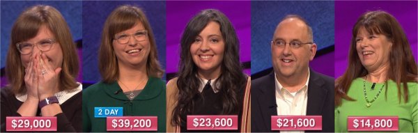 Jeopardy! champs for the week of April 3, 2017