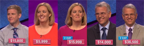 Jeopardy champs Jan 2 - 6, 2017