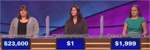 Final Jeopardy Results for January 20, 2016