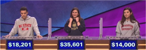 Final Jeopardy Results for February 10, 2016