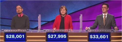 Final Jeopardy Results for Monday, April 25, 2016