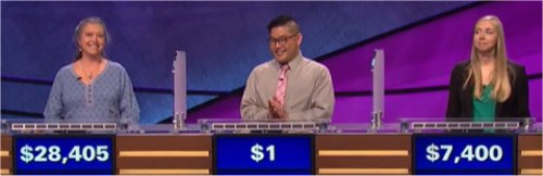 Final Jeopardy (5/23/2017) Tanya Obreiter, Daniel Okamura, Kelly Sullivan