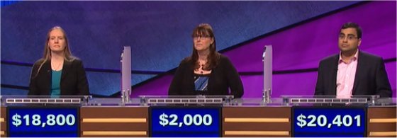 Final Jeopardy (5/3/2017) Liz Fischer, Krista Denn, Ragavan Ramsubramani