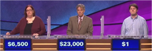 Jeopardy featuring Laurie MacDougall, Harris Stutman and Peyton Brown (6-24-16)