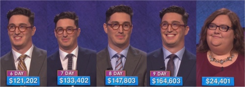 Daily winnings for the week of May 23, 2016 on Jeopardy!