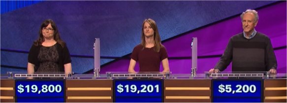 Final Jeopardy (7/18/2017) Deborah Elliott, Darcy Shapiro, Martin Chetlin
