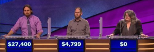 Final Jeopardy (7/21/2017) Justin Vossler, George Buri, Connie Rudd