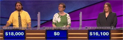 Final Jeopardy (7/24/2017) Justin Vossler, Emily Bridges, Shannon Hindahl