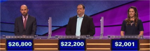 Final Jeopardy (7/3/2017) Jon Eisenman, Trevor Schultz, Emily Campbell