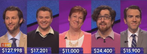 Jeopardy Champs: week of 6-1-15